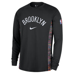 Brooklyn Nets 2025/26 City Edition Authentic Pregame Dri-FIT Long Sleeve Shooting T-Shirt - Black discount