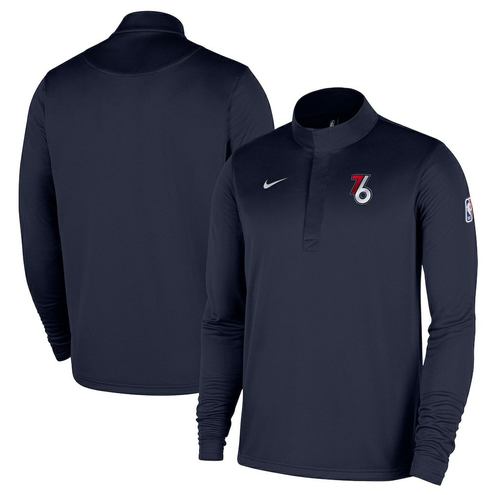 Philadelphia 76ers 2025/26 City Edition Remix Authentic Coaches Dri-FIT Half-Zip Pullover - Navy for sale