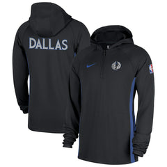 Dallas Mavericks 2025/26 City Edition Remix Authentic On-Court Quarter-Zip Dri-FIT Hooded Jacket sale - Black on sale