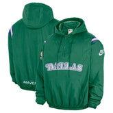 Dallas Mavericks Hardwood Classics Therma-FIT Half-Zip Hooded Windbreaker sale - Green on sale