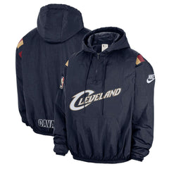 Cleveland Cavaliers Hardwood Classics Therma-FIT Half-Zip Hooded Windbreaker sale - Navy cheap