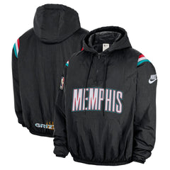Memphis Grizzlies Hardwood Classics Therma-FIT Half-Zip Hooded Windbreaker - Black cheap