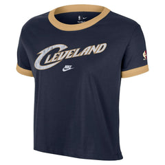 Cleveland Cavaliers Women's Classic Edition Hardwood Classics Essential Vintage Ringer T-Shirt sale - Navy shop