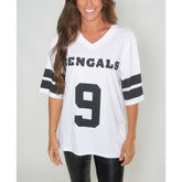 Joe Burrow Cincinnati Bengals Cuce Women's Crystal V-Neck Tunic - White online