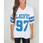 Aidan Hutchinson Detroit Lions Cuce Women's Crystal V-Neck Tunic - White online