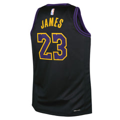 LeBron James Los Angeles Lakers Youth 2025/26 City Edition Swingman Jersey - Black on sale