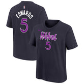 Anthony Edwards Minnesota Timberwolves Youth 2025/26 City Edition Name & Number T-Shirt - Purple on sale