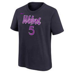 Anthony Edwards Minnesota Timberwolves Youth 2025/26 City Edition Name & Number T-Shirt - Purple on sale