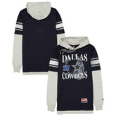 Dallas Cowboys New Era Twofer Layered Long Sleeve Hoodie T-Shirt - Navy cheap