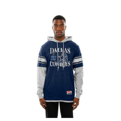 Dallas Cowboys New Era Twofer Layered Long Sleeve Hoodie T-Shirt - Navy cheap
