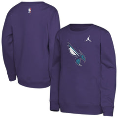 Charlotte Hornets Jordan Brand Youth Courtside Statement Edition Sweatshirt - Purple on sale