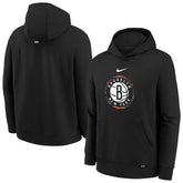 Brooklyn Nets Youth 2025/26 City Edition Club Fleece Pullover Hoodie - Black outlet