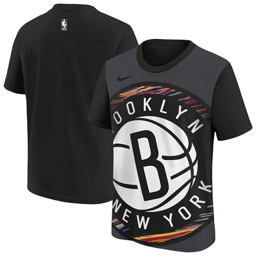 Brooklyn Nets Youth 2025/26 City Edition Max90 T-Shirt - Black for sale