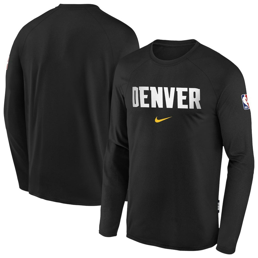 Denver Nuggets Youth 2025/26 City Edition Dri-Fit Long Sleeve Game Top sale - Black for sale