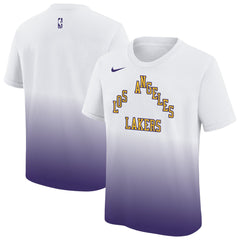 Los Angeles Lakers Youth 2025/26 City Edition Max90 T-Shirt - White/Purple for sale