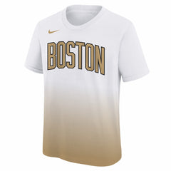 Boston Celtics Youth 2025/26 City Edition Max90 T-Shirt - White/Gold outlet