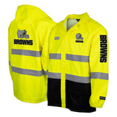 Cleveland Browns Hi-Vis Safety Waterproof Rainshell Full-Zip Hooded Jacket - Yellow cheap