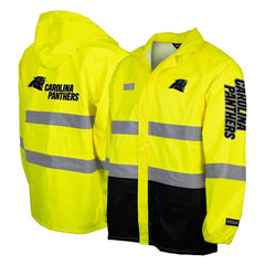 Carolina Panthers Hi-Vis Safety Waterproof Rainshell Full-Zip Hooded Jacket - Yellow discount