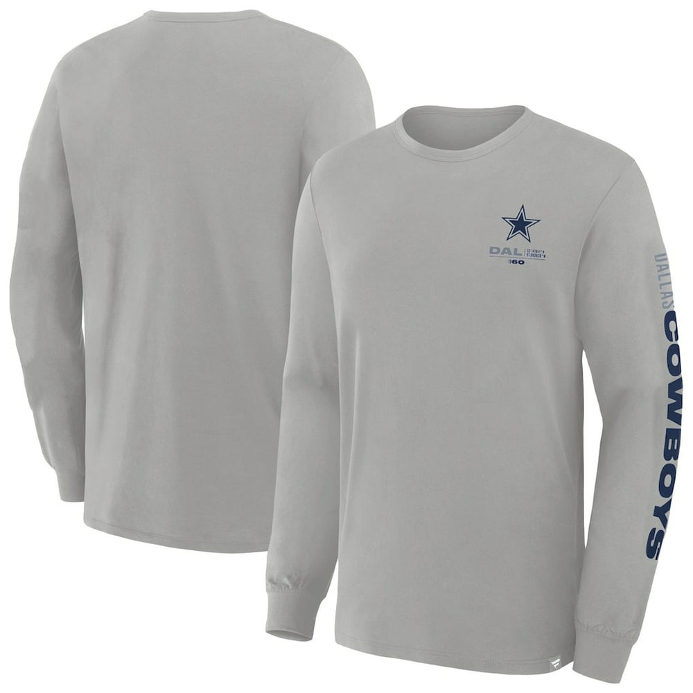 Dallas Cowboys Big & Tall Clock Management Legacy Long Sleeve T-Shirt - Heather Gray for sale