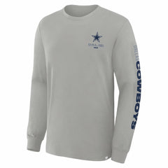 Dallas Cowboys Big & Tall Clock Management Legacy Long Sleeve T-Shirt - Heather Gray for sale