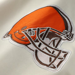 Cleveland Browns Profile Big & Tall Chest Print and Logo Short Sleeve Pullover Hoodie - Oatmeal online