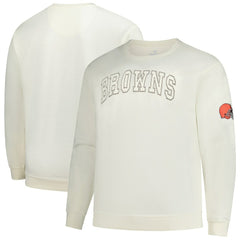 Cleveland Browns Profile Big & Tall Fleece Sweatshirt - Cream sale