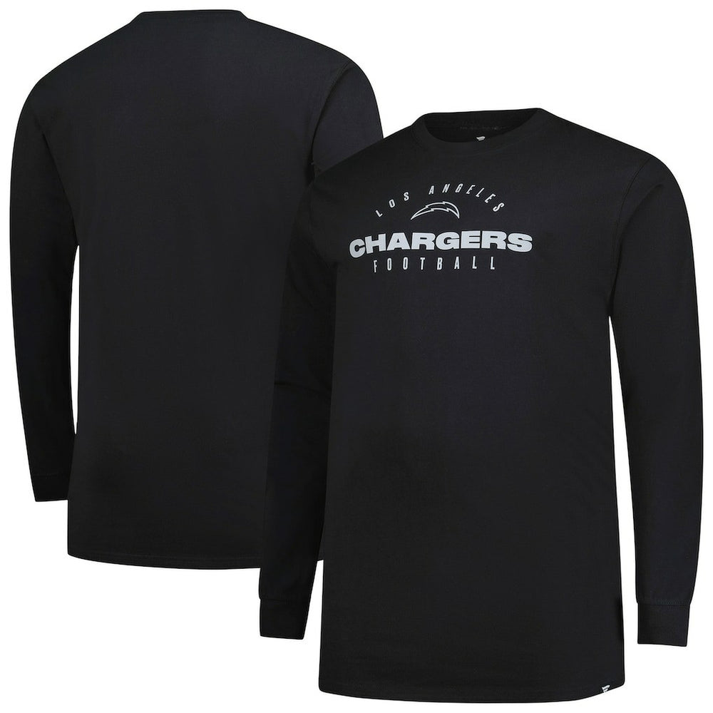 Los Angeles Chargers Big & Tall Coverage Scheme Long Sleeve T-Shirt - Black outlet