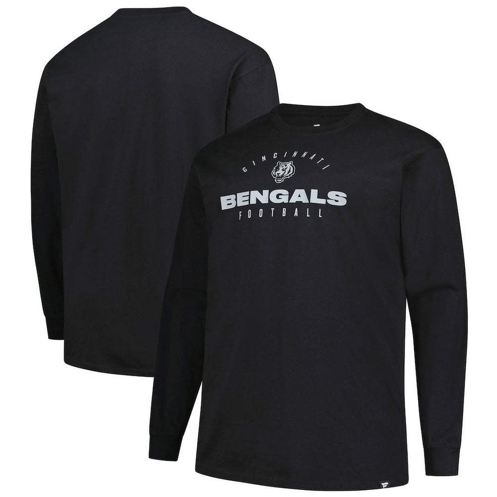 Cincinnati Bengals Big & Tall Coverage Scheme Long Sleeve T-Shirt - Black sale