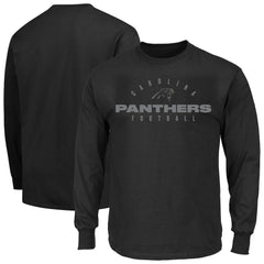 Carolina Panthers Big & Tall Coverage Scheme Long Sleeve T-Shirt - Black for sale