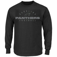 Carolina Panthers Big & Tall Coverage Scheme Long Sleeve T-Shirt - Black for sale