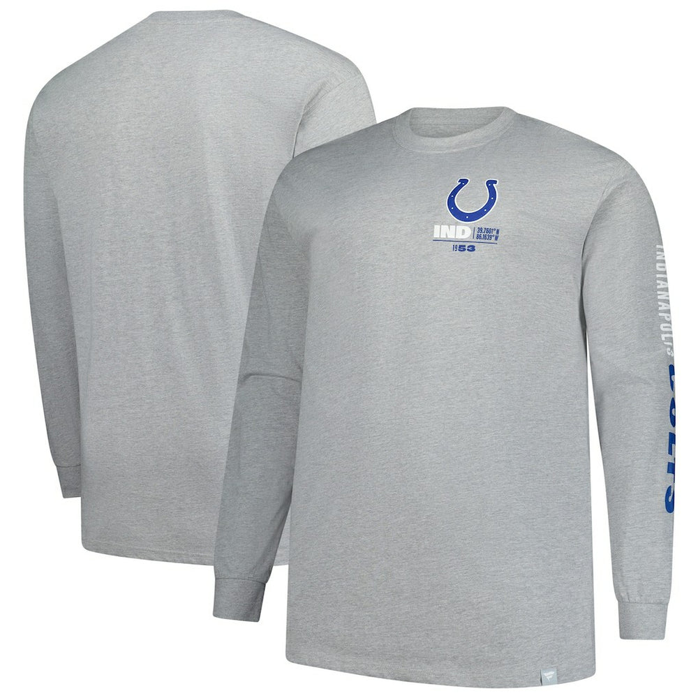 Indianapolis Colts Big & Tall Clock Management Legacy Long Sleeve T-Shirt - Heather Gray online