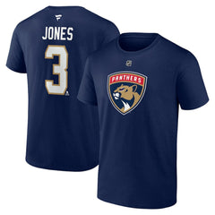 Seth Jones Florida Panthers Fanatics Authentic Stack Name & Number T-Shirt - Navy T-shirts