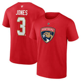 Seth Jones Florida Panthers Fanatics Authentic Stack Name & Number T-Shirt - Red T-shirts