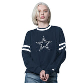 Dallas Cowboys Starter Women's Rally Drop Shoulder Cropped Sweatshirt - Navy online
