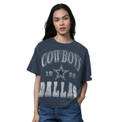 Dallas Cowboys Starter Women's Oversized Hall of Fame T-Shirt - Heather Navy for sale