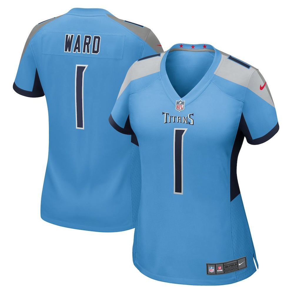Cameron Ward Tennessee Titans Women's 2025 NFL Draft First Round Pick Game Jersey - Light Blue on sale