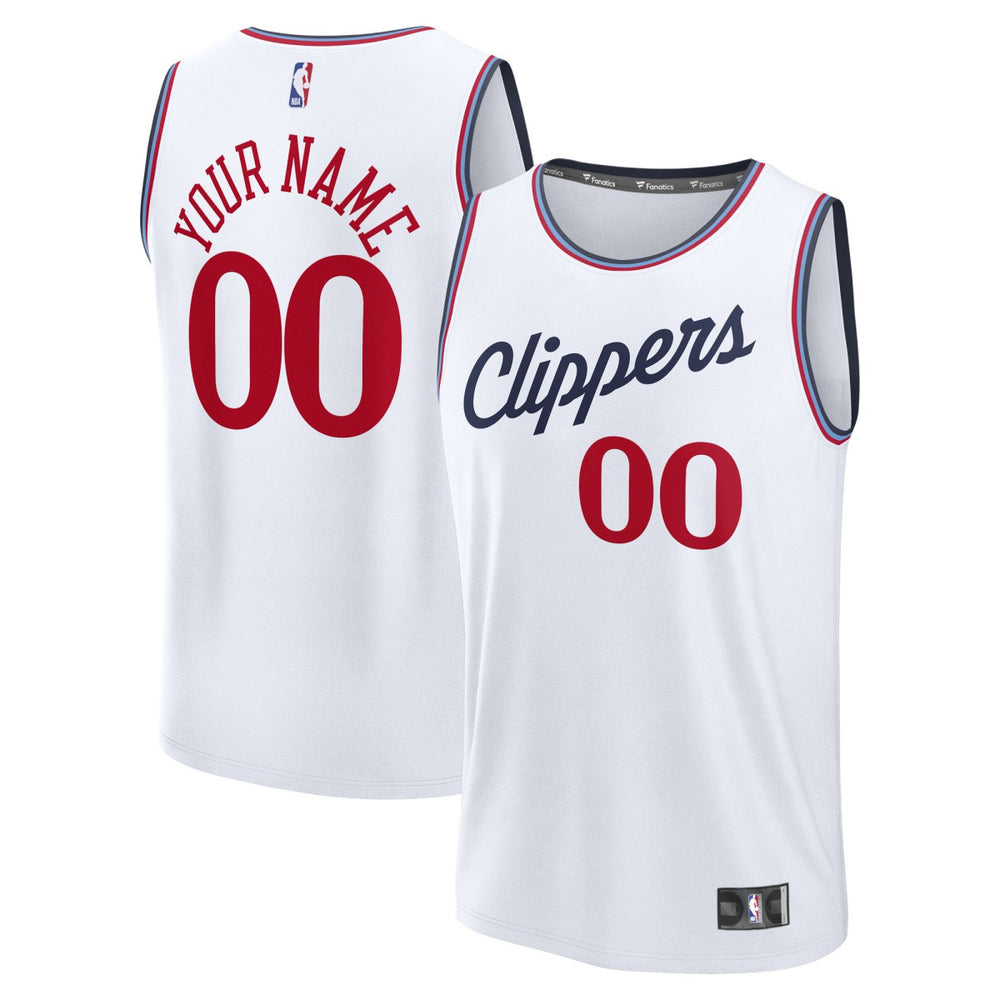LA Clippers Youth Fast Break Custom Replica Jersey - White - Association Edition for sale