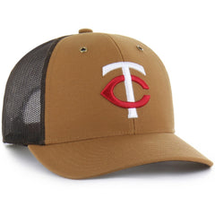 Minnesota Twins Carhartt x Trucker Adjustable Hat Brown