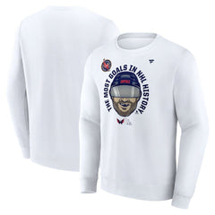 Alexander Ovechkin Washington Capitals Fanatics NHL All-Time Leading Goal Scorer GR8 Caricature Fleece Pullover Sweatshirt - White Sweatshirts