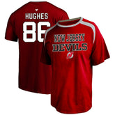 Jack Hughes New Jersey Devils Profile Big & Tall Name & Number T-Shirt - Red T-shirts