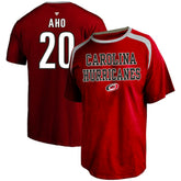 Sebastian Aho Carolina Hurricanes Profile Big & Tall Name & Number T-Shirt - Red T-shirts