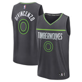 Donte DiVincenzo Minnesota Timberwolves Fast Break Replica Player Jersey - Statement Edition - Charcoal shop