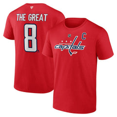 Alexander Ovechkin Washington Capitals NHL All-Time Leading Goal Scorer Name & Number T-Shirt - Red T-shirts