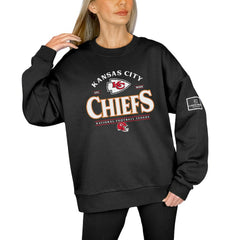 Kansas City Chiefs Gameday Couture Women's Oversized Players Only Black Label Pullover Sweatshirt - Black online