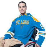 St. Louis Blues G-III Sports by Carl Banks Adaptive Wear Lord Stanley Hooded Long Sleeve Sweatshirt - Blue Sweatshirts