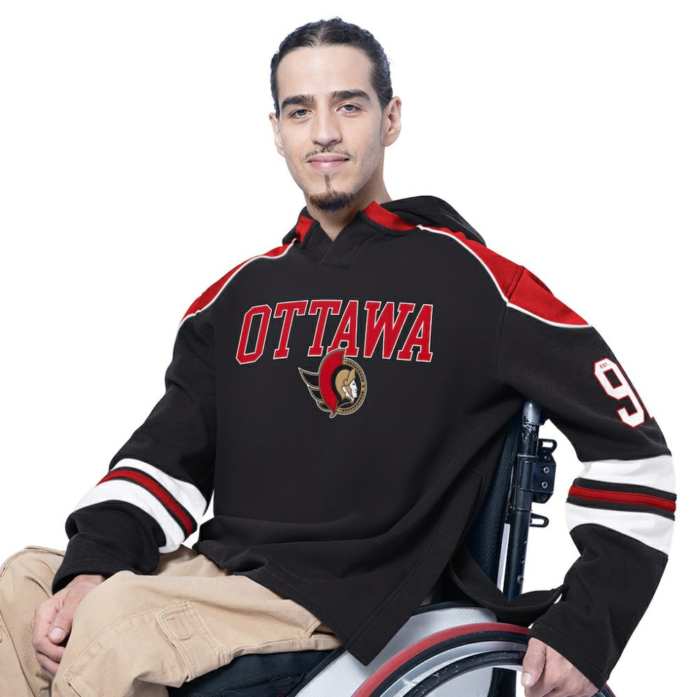 Ottawa Senators G-III Sports by Carl Banks Adaptive Wear Lord Stanley Hooded Long Sleeve Sweatshirt - Black Sweatshirts