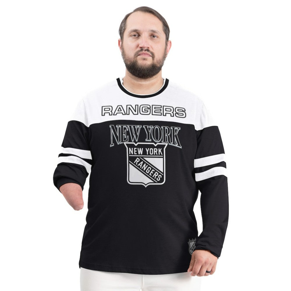 New York Rangers G-III Sports by Carl Banks Adaptive Wear Outlast Durene Long-Sleeve T-Shirt - Black T-shirts