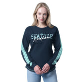 Seattle Kraken G-III 4Her by Carl Banks Women's Advantage Thermal Long-Sleeve Tri-Blend T-Shirt - Deep Sea Blue T-shirts