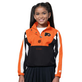 Philadelphia Flyers Starter Girls Key Player Half Zip Jacket - Orange/Black Jackets