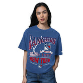 New York Rangers Starter Women's Oversized Hall of Fame T-Shirt - Heather Blue T-shirts